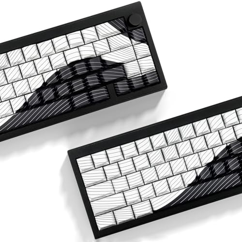 Tsungup PBT Keycaps,128 Keys Shine Through Side Print Keycaps 75 Percent