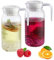 2 Stück 1 Liter Wasserkaraffe mit Deckel, transparente Saftkanne mit Deckel, Wasserkaraffe mit Deckel aus Kunststoff, Acryl-Wasserflasche, geeignet für Limonade, Eistee, Milchsaft