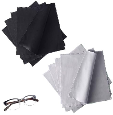 Paños de microfibra para limpiar gafas, Paños de limpieza de microfibra Paños de limpieza ultra finos 10PCS Paños de limpieza de lentes Reutilizables Limpiador de pantallas de gafas (13 x 13 cm)