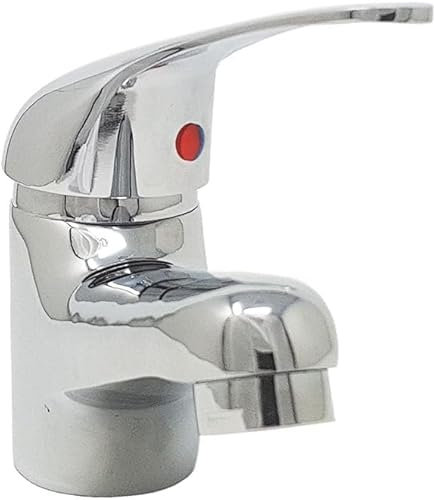 SQUADO Grifo mezclador monomando para lavabo, grifo cromado, diseño básico