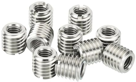 ORTAVA gänginsats M8 på m6, 10 stycken gängade hylsor rostfritt stål 10 mm, gängadapter, skruvmutter