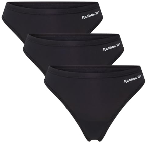 Reebok Serena Sports Thongs For Women - Pack of 3 | Moisture Wicking Underwear Women | Multipack Women's Briefs, Available In XS, S, M, L