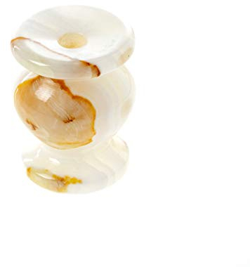 Danilovo Kerzenständer aus natürlichem Onyx für dünne Kerzen, orthodoxer Kerzenständer aus Onyx-Marmor, ideal für Kerzen bis Ø 9 mm (Höhe 6,3 cm)