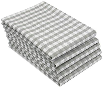ZOLLNER 5er Set Geschirrtücher Baumwolle in 50x70 cm - saugstarke Küchentücher in grau kariert - waschbar bis 60°C – Gastronomiequalität - Oeko Tex® Zertifiziert