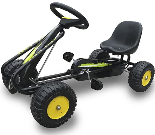QPLAY - Coche a Pedales Go Kart - Dos velocidades - Ideal para niños a Partir de 3 años - Rojo (Ruedas DURAS)