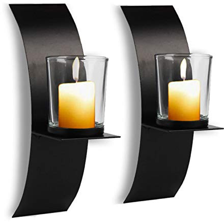 2Pcs Modern Art Candle Holder, Wall Iron Candle Sconces Holder Hanging Candle Holder for Home Wedding Living Room Decoration