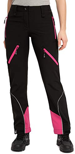 Rock Creek Softshell-byxor för kvinnor, vandringsbyxor D-444, svart, XXL