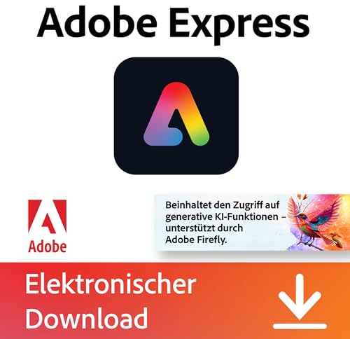 Adobe Express Premium|1 Jahr|Web, Android&iOS|100GB Speicher|Digital Download