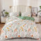 Luofanfei Bettwäsche 200x220 Baumwolle 100% Blumen Weiß Grün 3 Teilig Bettbezug Doppelbett Set Blumenmuster Wendebettwäsche 220x200 und 2 Kissenbezüge 80x80 cm mit Reißverschluss Weich und Bügelfrei