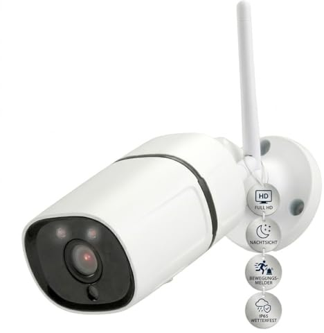 IOIO OC 500 WLAN Außen Überwachungskamera Full HD IP65, Tuya kompatibel, Outdoor & Indoor IP Kamera Nachtsicht Bewegungsmelder mit Push, Wechselsprechanlage, 110° Weitwinkel, LAN/WLAN, MicroSD 128GB