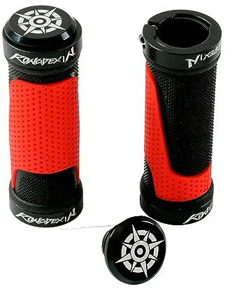 Abschließbare Schwarz und Rot Zweifarbige Lenkerabdeckung Modifikation Zubehör Klapprad Lenkerabdeckung Fahrrad Lenkergriffe (Schwarz-Rot-95MM)