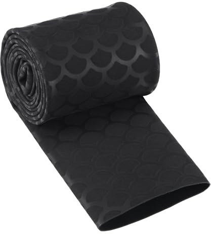Unifizz Tubo Termorretráctil para Empuñaduras de Caña de Pescar Mango 40mm Diám 63mm Ancho Plano Relación 2:1 Tubo Retráctil Funda de Cable 1m - Negro