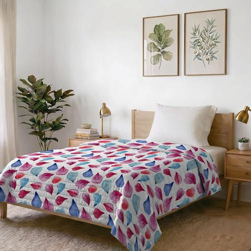 Made in Italy Fantasy Couette d’été imprimé, Petali, 1 Place et Demie 220x270cm