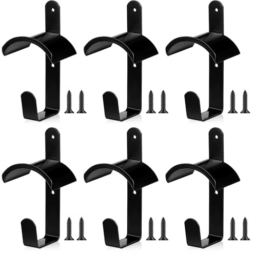 Hicarer Horse Bridle Rack Wall Mount Black Metal Bridle Holder with Hook and Screws Bracket for Horse Barn Tack Room Stall Storage Derby Day Supplies