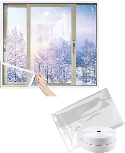 40x40cm,Cubierta Transparente para el Aislamiento Térmico de Ventanas, Incluye Cinta Adhesiva Doble Cara para una Fácil Instalación