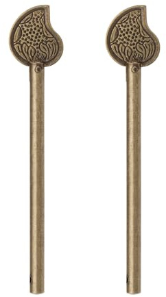 eMagTech 2 perni di bloccaggio in bronzo retrò, stile cinese, a forma di foglia, per armadietti, porte, cassetti, porte, armadi, scarpiere (11 mm)