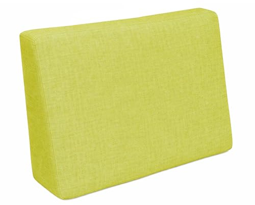 POKAR Euro Pallet Pillow - 1x side cushion 60x40cm, cold foam, removable covers, Home and Garden Furniture DIY, pillow-backrest, for summer house sofa, indoor outdoor, without pallets, Lime