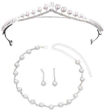 XFSRG Brudsmycken set elegant bröllopssmycke glänsande smycken set för speciella tillfällen, Legerat stål, Strass