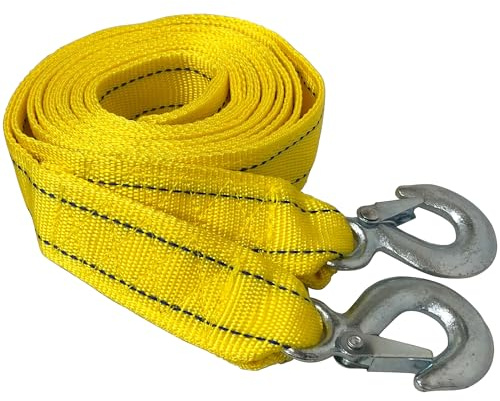 ifrego Abschleppseil, geeignet für SUV, LKW und andere Fahrzeuge, Abschleppseil bis zu 5000 kg, hochwertige Haken, einfach zu handhaben und viel sicherer und widerstandsfähiger. 4,5 cm x 4 m