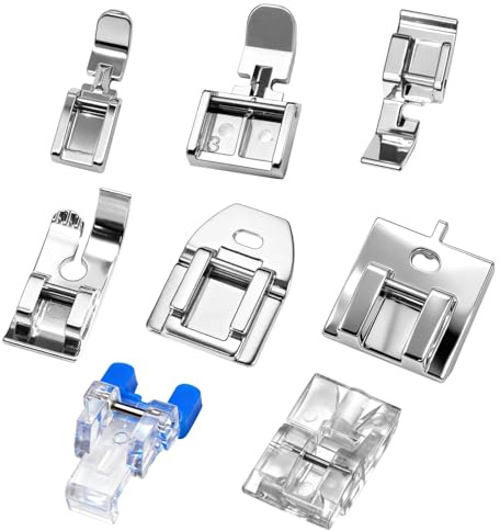 8PCS Zipper Foot for Sewing Machine, Sewing Machine Feet Set Includes Walking Foot and Invisible Zipper Foot, Sewing Machine Spare Parts Compatible with Brother, Singer, Janome and Other Low Shank Mac