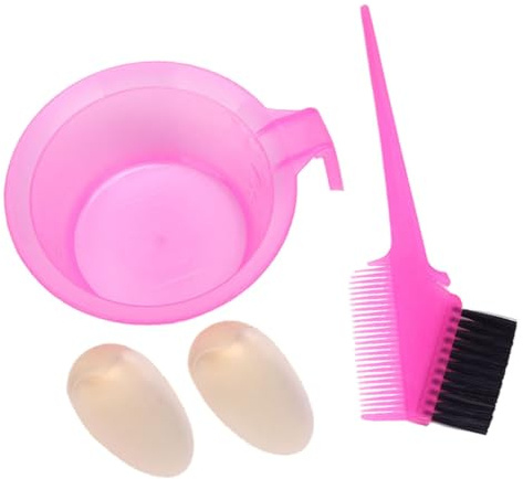 minkissy Hair Dye Comb Hair Dye Bowl 2 Sets 19X13.5X4.5Cm Washable Reusable Double Sided Comb for Salon Hairdressing