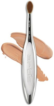 Artis Elite Pinceau ovale à 3 pinceaux de maquillage en fibre synthétique de luxe Idéal pour crème contour des yeux, correcteur, surligneur Utilisation avec liquides, poudres et crèmes pour une