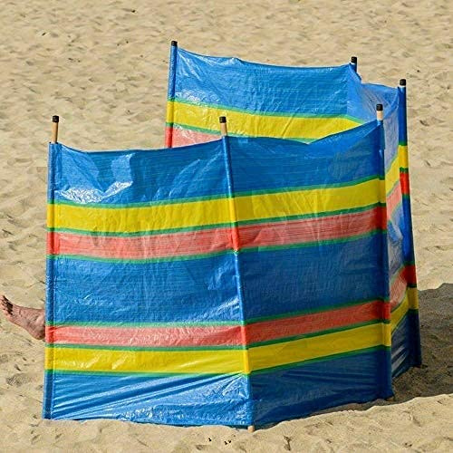 Bargains Hut 4 5 6 8 10 Pole Windbreak Wooden Windbreaker Beach Camping Caravan Holiday Sun Screen Shelter Tall Wind Break (5 Poles (4ft High x 9ft Long))