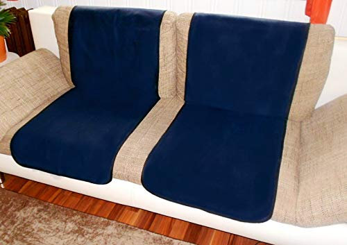 Holzdrehteile Sofaläufer Sesselläufer Überwurf Sesselschoner Schoner Läufer 47 x 170 dunkelblau