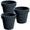 3 x Blumentopf aus Kunststoff Lofly in Anthrazit, 19,6 x 19,6 x 18,1 cm