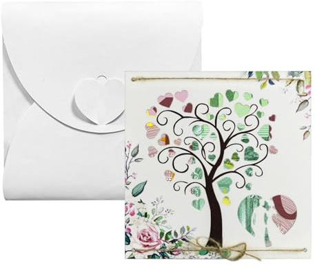 Bymivofun Regalo de Dinero Tarjetas de Boda, Dinero Tarjetas de Felicitación para Recién Casados con Sobre, Regalo para Cumpleaños, Aniversario, San Valentín