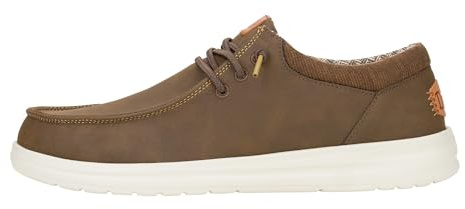 HEYDUDE Men's Paul Classic Brown Size 12 | Men’s Shoes | Men's Lace Up Loafers | Comfortable & Light-Weight