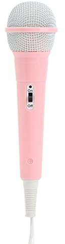 Kids Wired Microphone Wired Dynamic Microphone with 3.5mm Jack Connector Handheld Karaoke Wired Microphone Gifts for Girls Boy (Pink)
