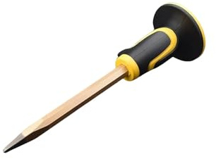 GYQIZSS Stonemason Chisel Hand Guard Chisel Tungsten Alloy Steel Stone Breaking Tool Flat Head Pointed Chisel Hand Tools Carving Knife