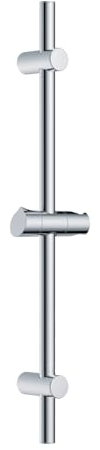 TODOT Barre de douche Chromé 70cm, Barre de douche en acier inoxydable avec Support de pommeau de douche pivotant à 360° et Fixations murales ajustables pour S'adapter aux trous de perçage existants