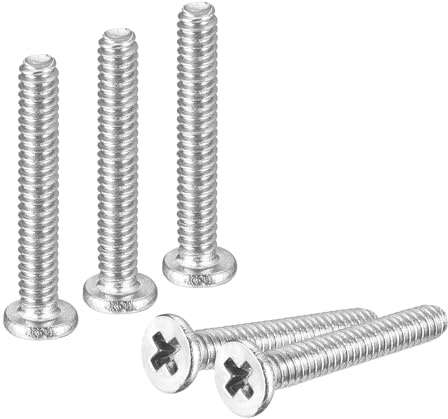 sourcing map M1.6-0.35 x 10 mm 20 viti a testa rotonda piatta in acciaio inossidabile 304 Phillips Drive Viti di fissaggio hardware per il collegamento di mobili