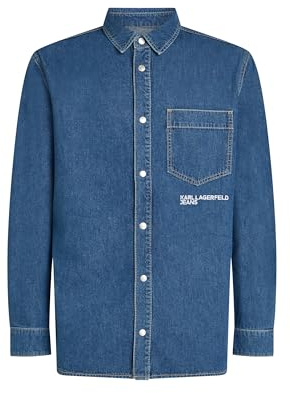 Karl Lagerfeld Jeans, Herr, Vanlig Jeansskjorta, Vanlig Fit, Blå, XS