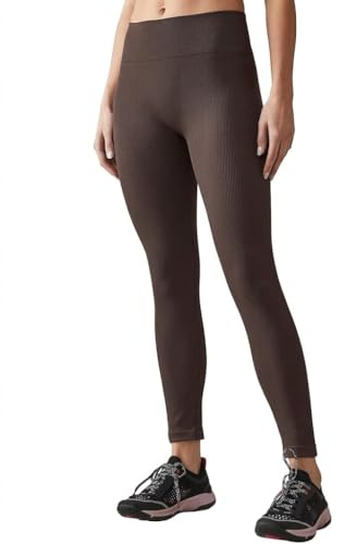 NEXT Mujeres Leggings de Cintura Alta sin Costuras de Punto Acanalado