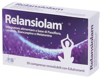 Relansiolam | Integratore Ansia e Stress Orosolubile | Ansiolitico Naturale con Lavanda, Passiflora e Melatonina | Dormire Bene senza Risvegli Notturni | Antistress Adulti e Ragazzi | PG Pharma