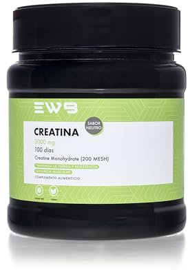 EWB - Creatina Monohidratada en Polvo 3000 mg - Monohidrato de Creatina 100% Pura - Sin Sabor - Sin Aditivos