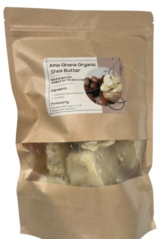 100% Pure African Ghana Natural Unrefined Shea Butter, Organic, Raw, For all skin Face Hair type, Body Butter Moisturiser Cream Lotion - 500grams