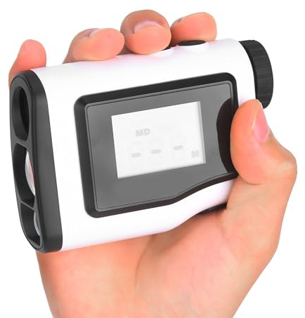 Qudinip Télémètre de Golf Portable, Grossissement 6X, Léger pour Une Mesure de Précision dans Le Golf de 5 à 600 Mètres ((Blanc))