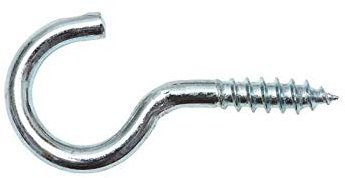 Schraubhaken gebogen 3x30 / 10 mm verzinkt - 100 Stück Hakenschrauben