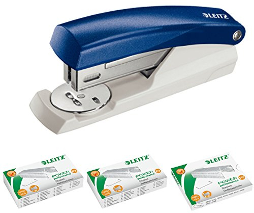 Leitz NeXXt Series Kleines Büroheftgerät 5501, 25 Blatt (blau mit 3000 Klammern)