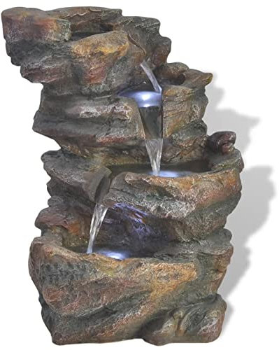 ZEYUAN Fuente de Agua para Interior con luz LED poliresina, Fuentes De Agua para Decoracion Interior, Cascada De Agua Decorativa, Fuente Interior - 242353