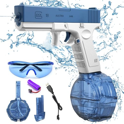 Vattenpistol elektrisk, barn vuxen vattenspray pistol elektrisk vattenpistol lång räckvidd 16FT, 60CC + 500CC stor kapacitet vattenpistoler för pool strandfest sommarleksaker (B)