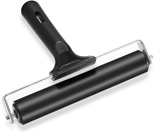 15cm Brayer Roller, Rubber Brayer Roller with 15cm (6 in) Handle | Paint and Ink Roller Tool for Stamping and Scrapbooks, Screen Print Making