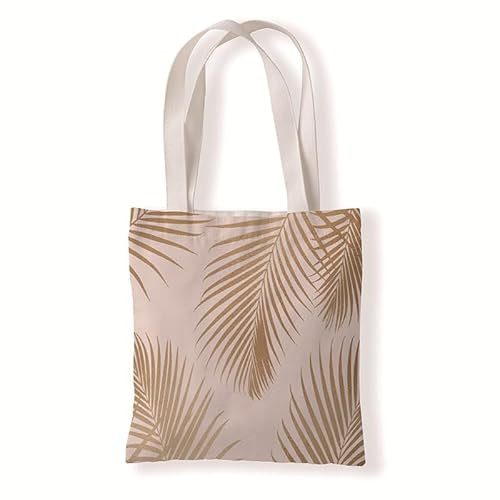 Tote Bag Hojas De Palma Marrón Bolsa de Tela Algodón y Cáñamo Bolsas de Tela para Pintar Gran Capacidad Bolsa Tela Plegable Bolso Tela Duradero Totebag Reutilizable Bolsos de Tela 30x40cm/1 Pcs