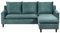 Trendy Ecksofa bewegbare Ottomane Samtstoff blau / türkis linksseitig Elvenes