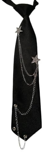 Lerpwige Punk Stern Ketten Krawatte Für Damen Studenten Japanische Vorgebundene Verstellbare Krawatten Für Einheitliche Schule Hemd Party Abschlussfeier