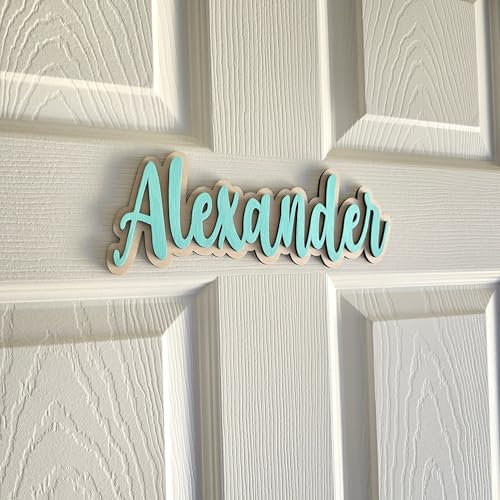 Plaque de Porte Personnalisée en Bois pour Chambre Enfant Boygirl - Décoration Murale avec Nom, Enseigne Personnalisée, Accessoire de Chambre (Style 1)